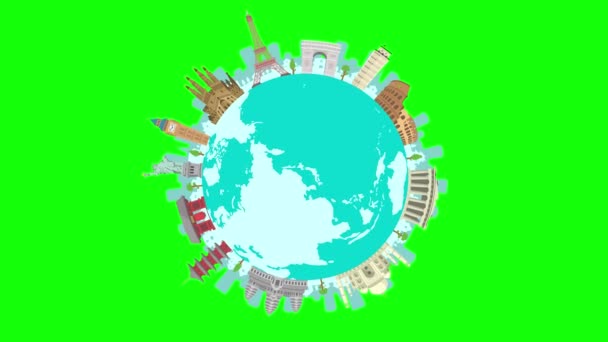 Ταξίδια Διακοπές Αξιοθέατα Animation Banner Παγκόσμια Κληρονομιά Και Παγκοσμίου Φήμης — Αρχείο Βίντεο
