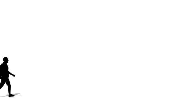 ウォーキングシルエット男漫画アニメーション ループアニメーション 4Kビデオ — ストック動画