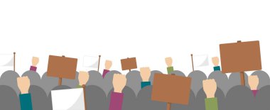 People demonstrating vector banner illustration (no text) clipart