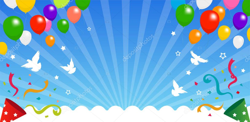 Celebration banner illustration ( Birthday, Wedding, Christmas etc.) | text space