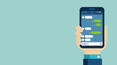 Akıllı telefon illüstrasyon filmi (SNS, Chat uygulaması motifi) )