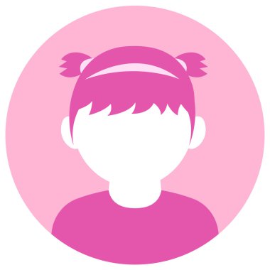 Dairesel vektör avatar çizimi (kadın) )