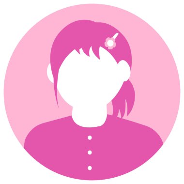 Dairesel vektör avatar çizimi (kadın) )