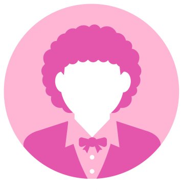 Dairesel vektör avatar çizimi (kadın) )