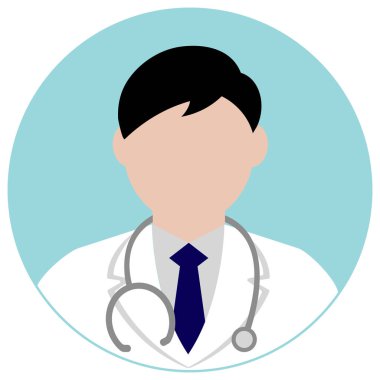 Dairesel işçi avatar çizimi (üst gövde) / doktor