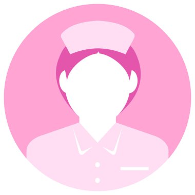 Dairesel işçi avatar simgesi (üst vücut) / hemşire, sağlık çalışanı
