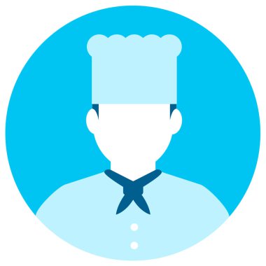 Dairesel işçi avatar çizimi (üst vücut) / şef, aşçı