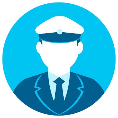 Dairesel işçi avatar simgesi (üst gövde) / sürücü, taksi şoförü