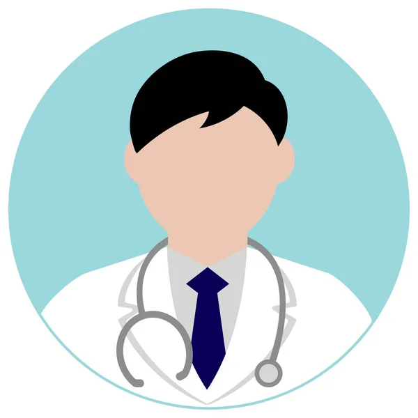 Ilustración Icono Avatar Trabajador Circular Parte Superior Del Cuerpo Médico — Vector de stock