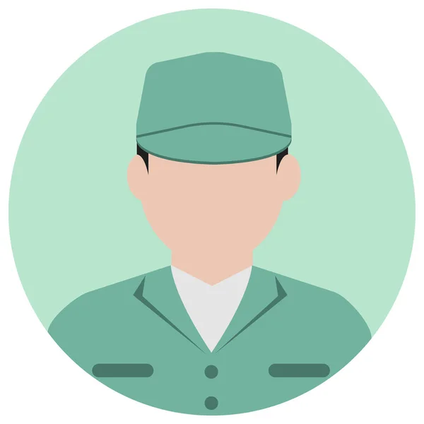 Ilustración Icono Avatar Trabajador Circular Parte Superior Del Cuerpo Trabajador — Vector de stock