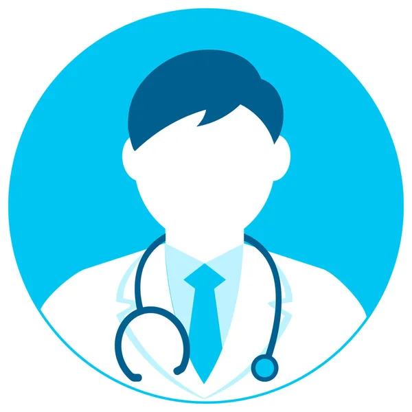 Ilustración Icono Avatar Trabajador Circular Parte Superior Del Cuerpo Médico — Vector de stock
