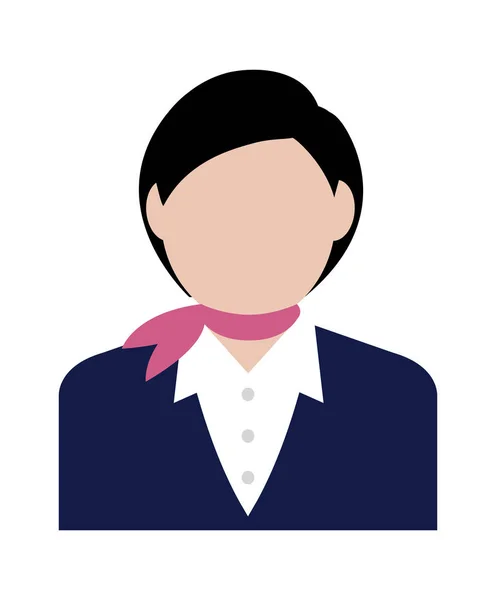 Circular Worker Avatar Icon Illustration Top Body Stewardess Cabin Attendant — 스톡 벡터