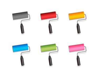 Paten ressamı, boya fırçası vektör çizimi. renk varyasyonu.