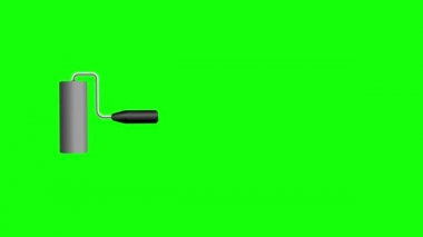 Paten ressamı, boya fırçası aksiyon animasyonu (MP4, 4K) β 124; şeffaf kullanım için yeşil arkaplan