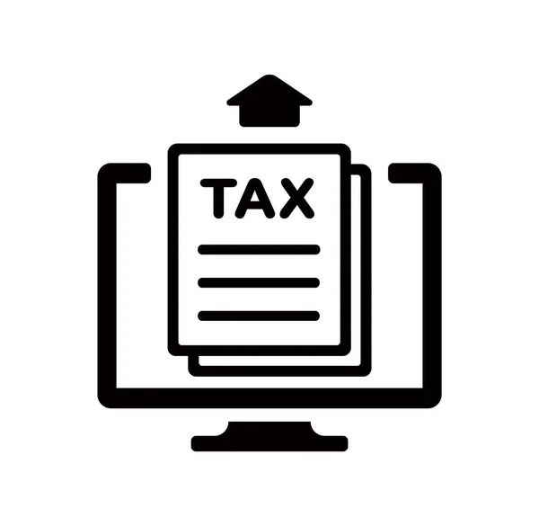 Online Φορολογική Δήλωση Διανυσματική Εικόνα Εικονίδιο — Διανυσματικό Αρχείο