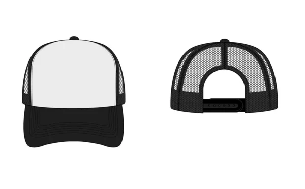 Trucker Cap Mesh Cap Template Illustration Black — Διανυσματικό Αρχείο