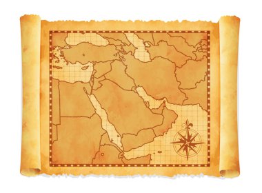 Eski klasik Orta Doğu (Batı Asya) harita vektör çizimi