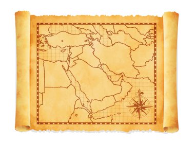 Eski klasik Orta Doğu (Batı Asya) harita vektör çizimi