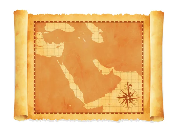 Vieux Millésime Moyen Orient Asie Occidentale Carte Vectorielle Illustratio — Image vectorielle