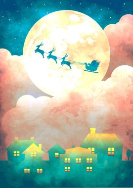 Mutlu Noeller tebrik kartı vektör illüstrasyonu (klasik doku )