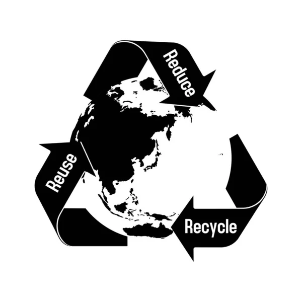 주위에 화살표 재활용 생태학 재활용 재사용 줄이기 — 스톡 벡터