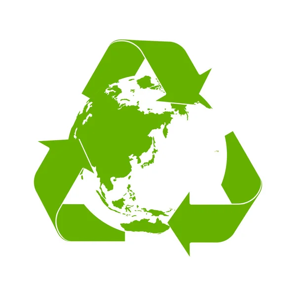 Pijlen Rond Aarde Vector Illustratie Recycle Ecologie Recycle Hergebruik Verminderen — Stockvector