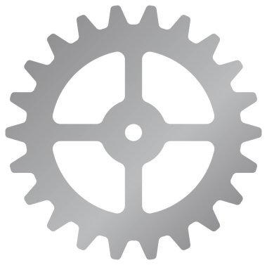 Makine teçhizatı, çark vektör simgesi illüstrasyonu (gümüş )