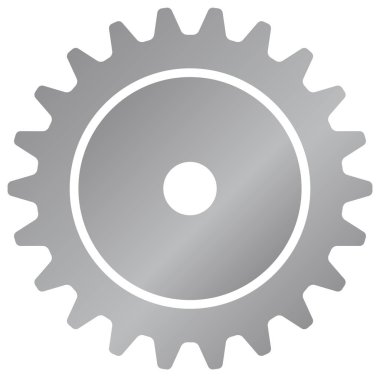 Makine teçhizatı, çark vektör simgesi illüstrasyonu (gümüş )