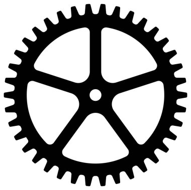 Makine teçhizatı, çark vektör simgesi çizimi