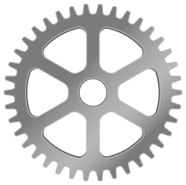 Gerçekçi makine teçhizatı, çark vektör çizimi (gümüş )