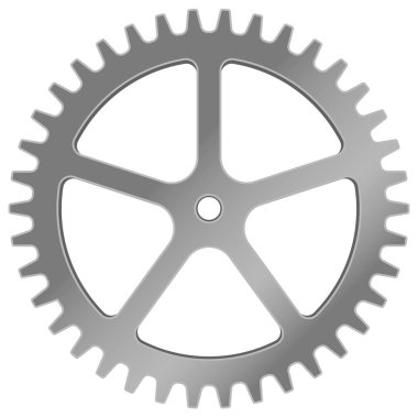 Gerçekçi makine teçhizatı, çark vektör çizimi (gümüş )