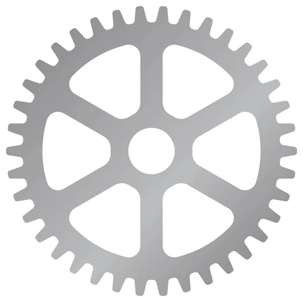 Engrenage Machine Illustration Vectorielle Icône Roue Dentée Argent — Image vectorielle