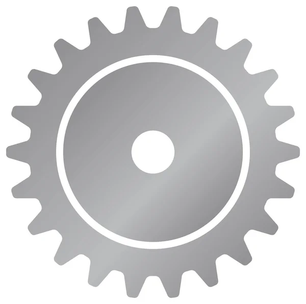 Machine Gear Cogwheel Vector Icon Illustration Silver — Stock Vector