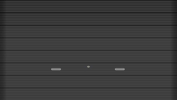 ローラーシャッタードアを開けてアニメーションを閉じます 透明使用のための緑の背景 — ストック動画