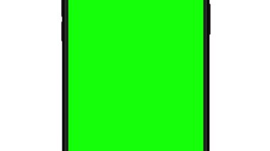 Akıllı telefon motiflerinin 4K animasyonu. Akıllı telefon ekranında krom anahtar için yeşil arkaplan