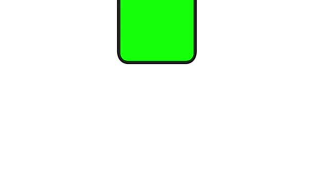 Анімація Макетів Рухомих Смартфонів Зелений Фон Ключа Хроми Екрані Смартфона — стокове відео