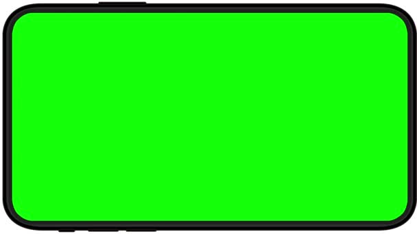Animation 4K de maquettes mobiles de smartphones. Fond vert pour la touche chroma sur l'écran du smartphone