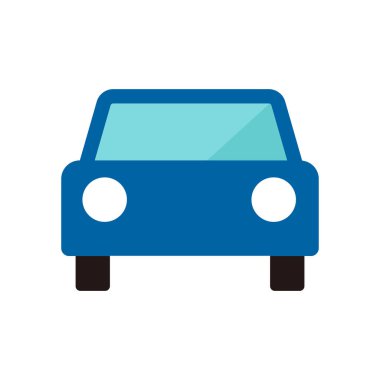 Araba, otomobil, araç (ön görünüm) vektör illüstrasyonu