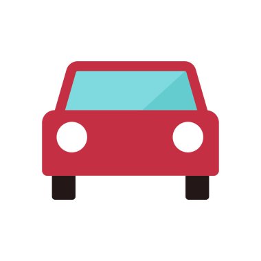 Araba, otomobil, araç (ön görünüm) vektör illüstrasyonu