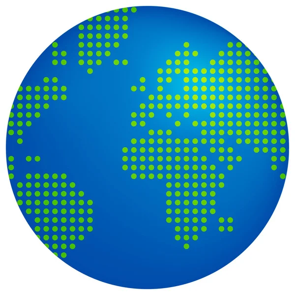Země Mapa Světa Nakreslená Kruhovými Tečkami Vektorovou Ilustrací — Stockový vektor