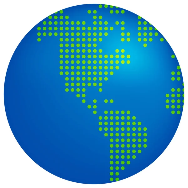 Země Mapa Světa Nakreslená Kruhovými Tečkami Vektorovou Ilustrací — Stockový vektor