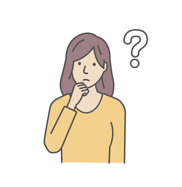 Illustration Vectorielle Une Jeune Femme Ayant Une Question — Image vectorielle