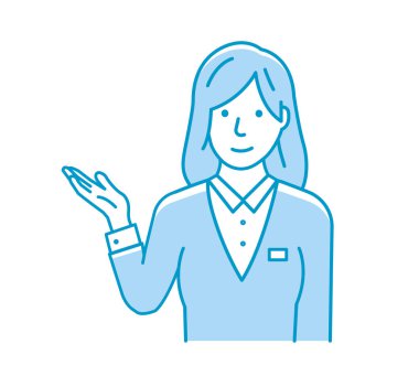 Genç bir iş kadınının vektör illüstrasyonuName