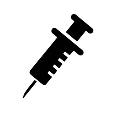  Enjeksiyon, aşı (koronavirüs) vektör ikonu çizimi