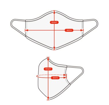 Giysi boyutu çizelgesi çizimi (maske )