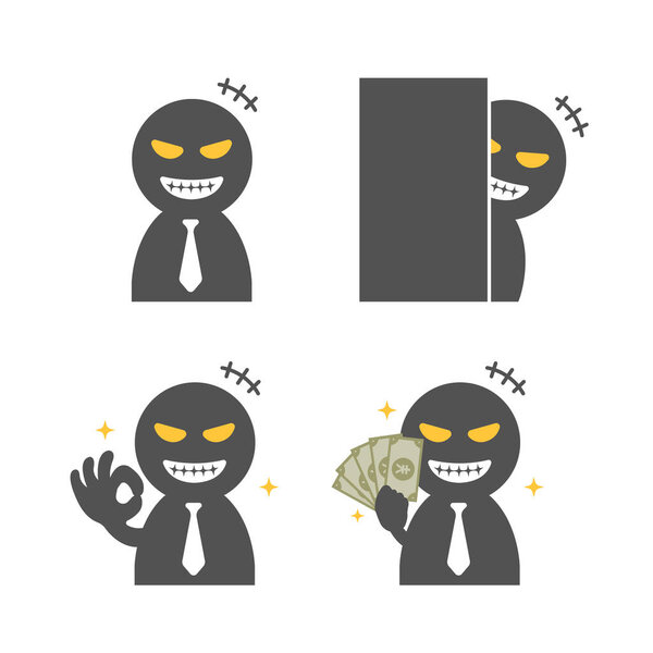 Vector illustration set of cheater ( scammer , stalker, swindler )