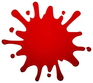 Kırmızı kan, şekil vektör illüstrasyonuna sıçradı