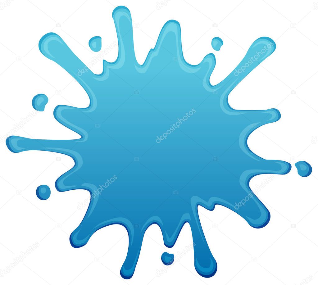 Blue water splash shape vector illustration