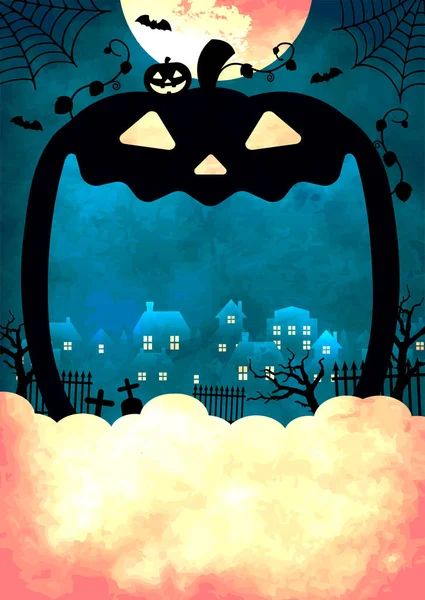 Halloween Fundo Ilustração Vetorial Design Modelo Cartaz Espaço Texto —  Vetores de Stock