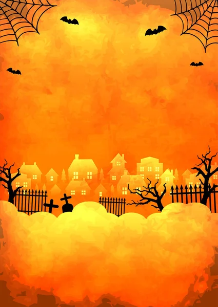 Halloween Pozadí Vektorové Ilustrace Návrh Šablony Plakátu Leták Textový Prostor — Stockový vektor